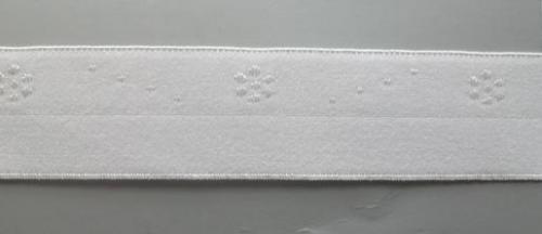 Paspelband weiß blume 20mm   