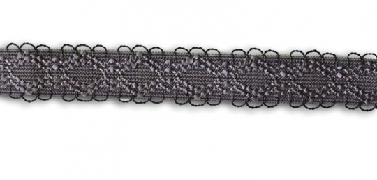 Trägerband Farbrichtung  " taupe" mit schwarzen Bogen 14-17mm 