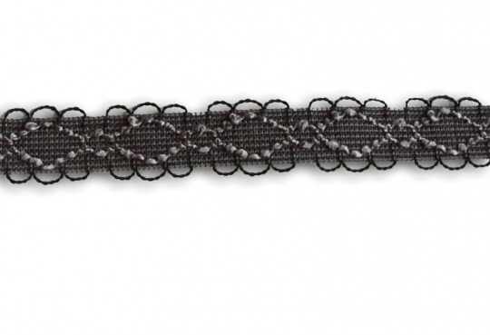 Trägerband Farbrichtung  " taupe"   mit schwarzen Bogen 10-13mm 