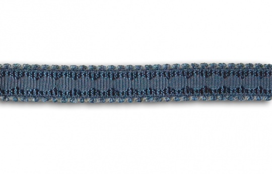 Trägerband Farbrichtung indigo 9-12mm Muster Picotkante 