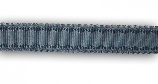 Trägerband  Farbrichtung indigo Muster Picotkante 12,5-16mm 