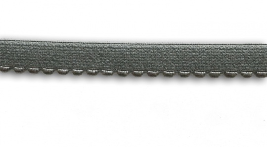 Unterbrustgummi  Farbrichtung "grau" 12mm mit Bögen 