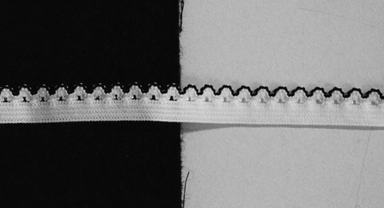 Zierlitze weiß/ schwarz Bogenkante 10mm 