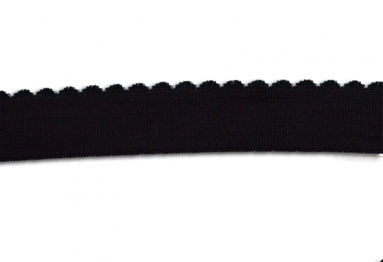 Bundgummi schwarz mit Bögen 24-26mm 