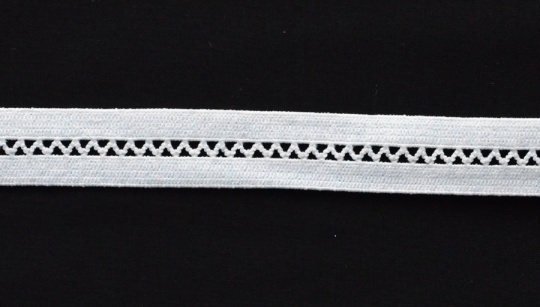Zierband weiß  elastisch 16mm 