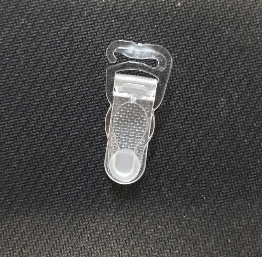 Strumpfhalter Kunststoff transparent 12mm mit Haken 