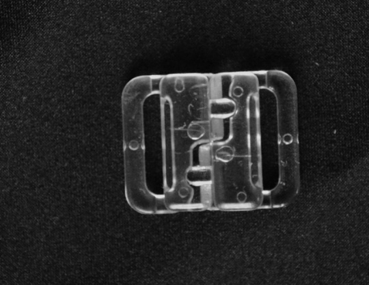 Bikiniverschluss Kunststoff transparent 13mm 