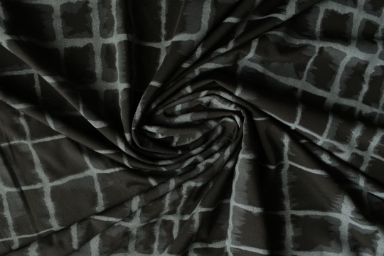 Mikrofaser Farbrichtung schwarz/silbergrau aquarell Karo 