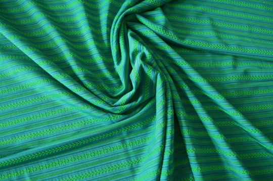 Wäschetüll Farbrichtung grasgrün / grünlich türkis Streifen Muster 