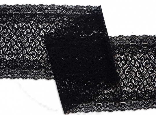 Spitzenband schwarz 23cm individuell abgeschnitten
