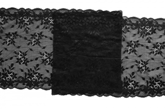 Spitzenband schwarz 24cm individuell abgeschnitten