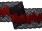 Spitzenband schwarz/ ruhig rot 20cm 